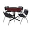 Cain Cain Round Table & Chair Set, Wood, Metal, Plastic Top, Mahogany TB48RNDMH47BK - alternate 1